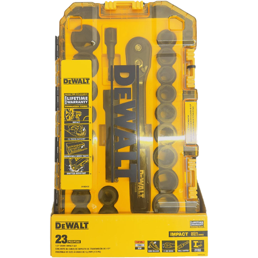 Dewalt DWMT74739 Combination Impact Socket Wrench Set 1/2" 23Pcs | Dewalt by KHM Megatools Corp. Dewalt DWMT74739 Combination Impact Socket Wrench Set 1/2" 23Pcs | Dewalt by KHM Megatools Corp.
