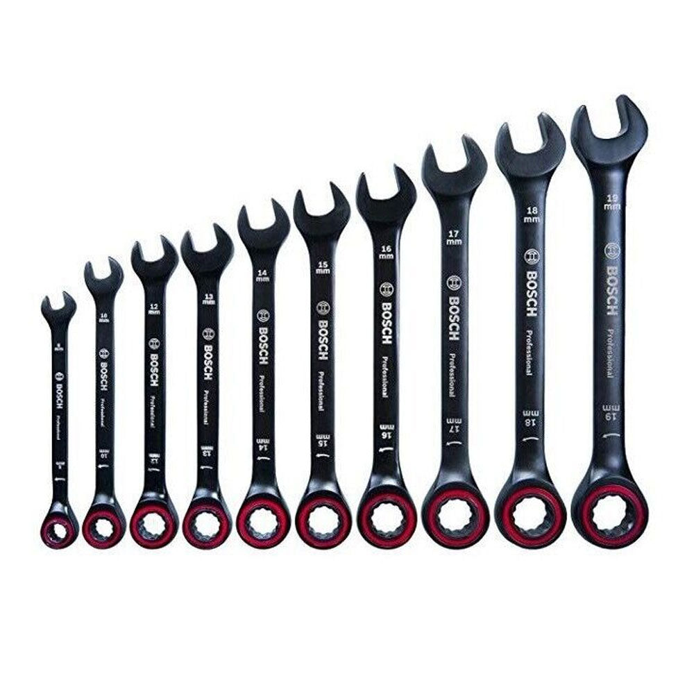 Bosch Rachet Spanner Wrench Set 10Pcs Black (1600A016BU) | Bosch by KHM Megatools Corp. Bosch Rachet Spanner Wrench Set 10Pcs Black (1600A016BU) | Bosch by KHM Megatools Corp.