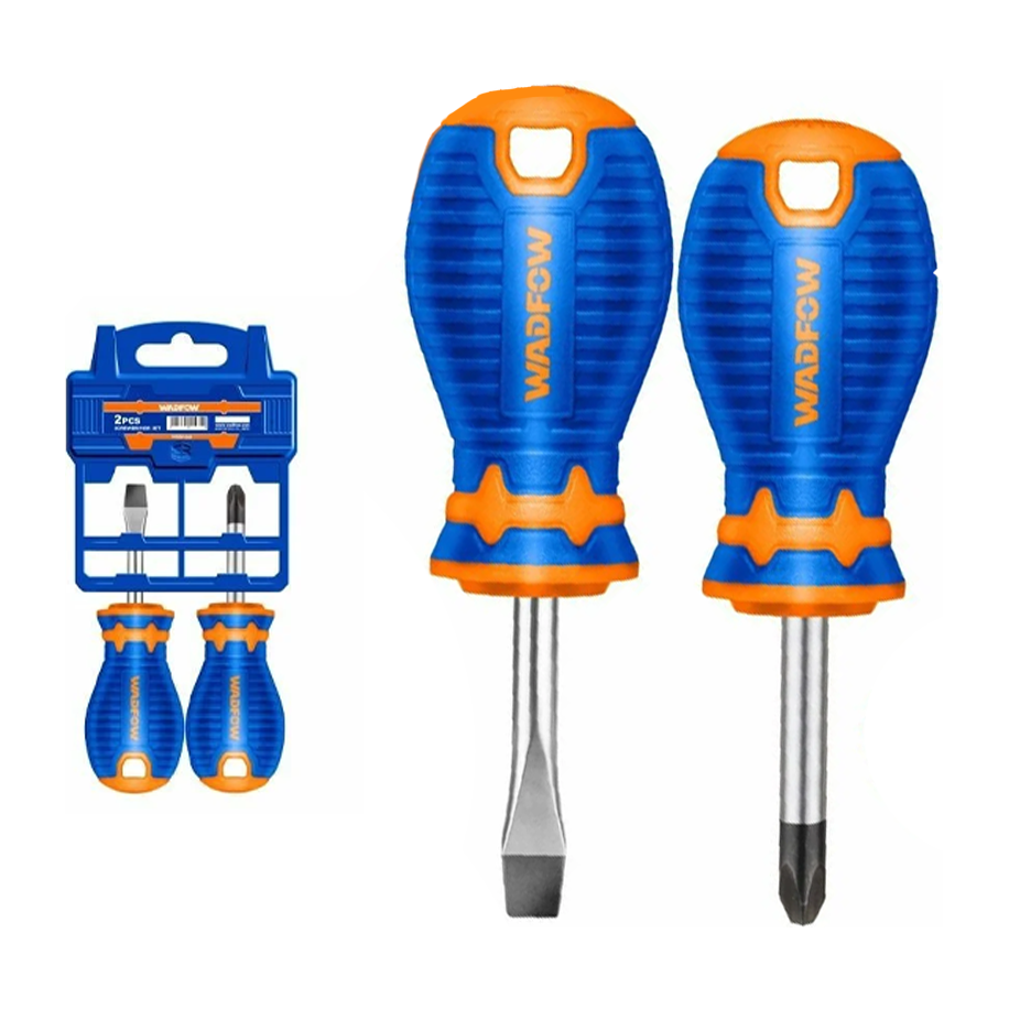 Wadfow WSS1202 Stubby Screwdriver CR-V 2Pcs Set | Wadfow by KHM Megatools Corp.