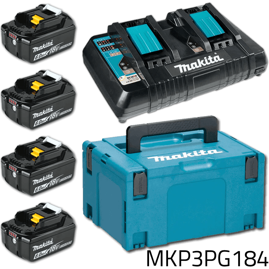 Makita MKP3PG184 18V LXT Power Source Kit / Battery & Charger Set (6.0Ah) - KHM Megatools Corp. Makita MKP3PG184 18V LXT Power Source Kit / Battery & Charger Set (6.0Ah) - KHM Megatools Corp.