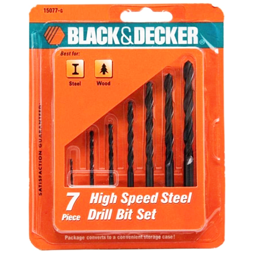 Black & Decker 15077G HSS Drill Bit Set 7Pcs | Black & Decker by KHM Megatools Corp. Black & Decker 15077G HSS Drill Bit Set 7Pcs | Black & Decker by KHM Megatools Corp.