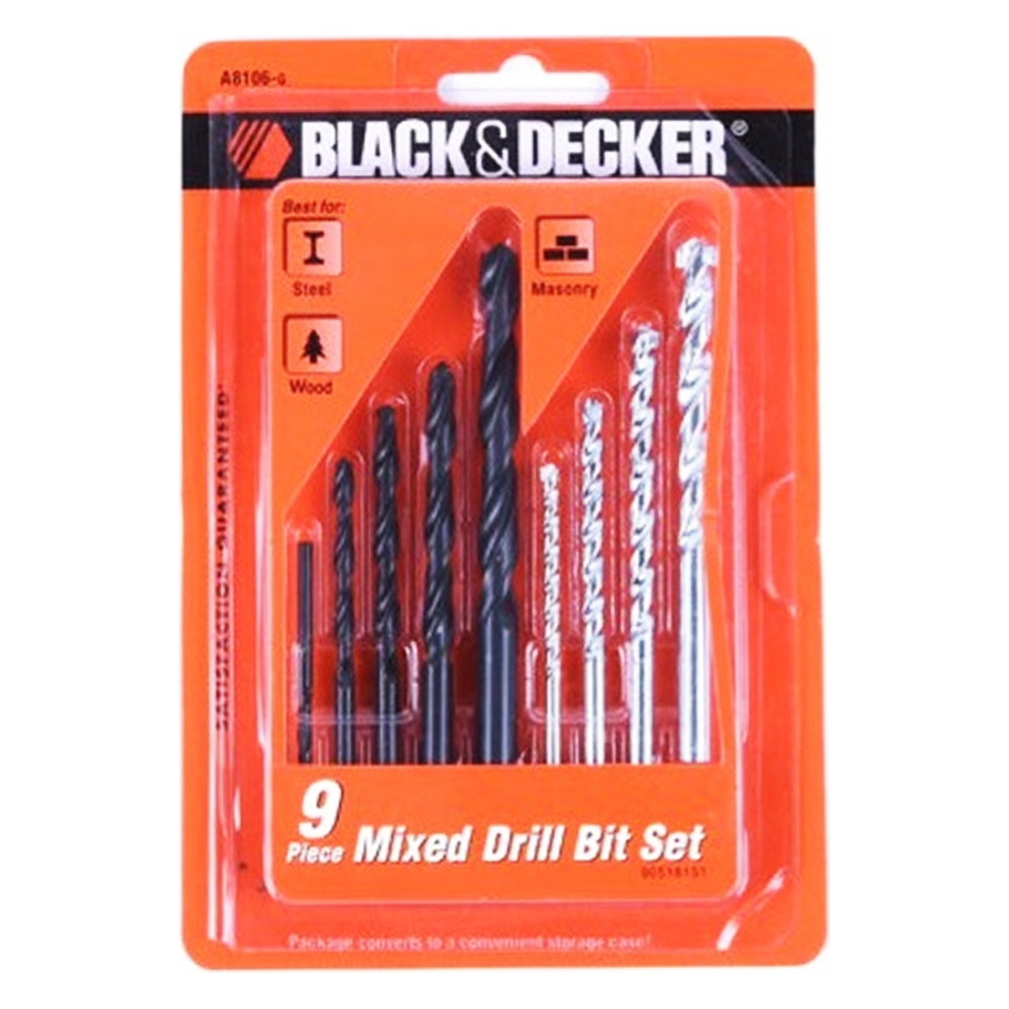 Black & Decker A8106G Metal/Masonry Drill Bit Set 9Pcs | Black & Decker by KHM Megatools Corp. Black & Decker A8106G Metal/Masonry Drill Bit Set 9Pcs | Black & Decker by KHM Megatools Corp.