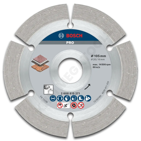 Bosch Diamond Cutter Stone 4" Segmented (2 608 615 271) P853 | Bosch by KHM Megatools Corp.