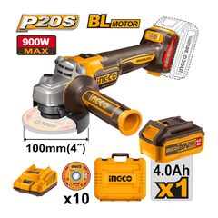 Ingco CAGLI211041 Li-Ion Angle Grinder 20V 4.0AH | Ingco by KHM Megatools Corp.