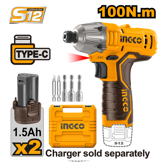 Ingco CIRLI12015 Cordless Li-Ion Impact Driver 12V 1.5AH | Ingco by KHM Megatools Corp.