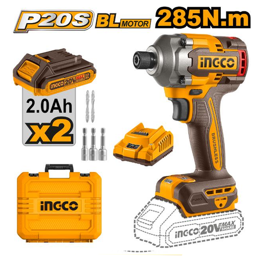 Ingco CIRLI2028 Cordless BL Impact Driver 20V 2.0AH | Ingco by KHM Megatools Corp.