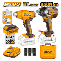 Ingco COSLI240489 Cordless Impact Wrench and Heat Gun 20V 4.0AH | Ingco by KHM Megatools Corp.