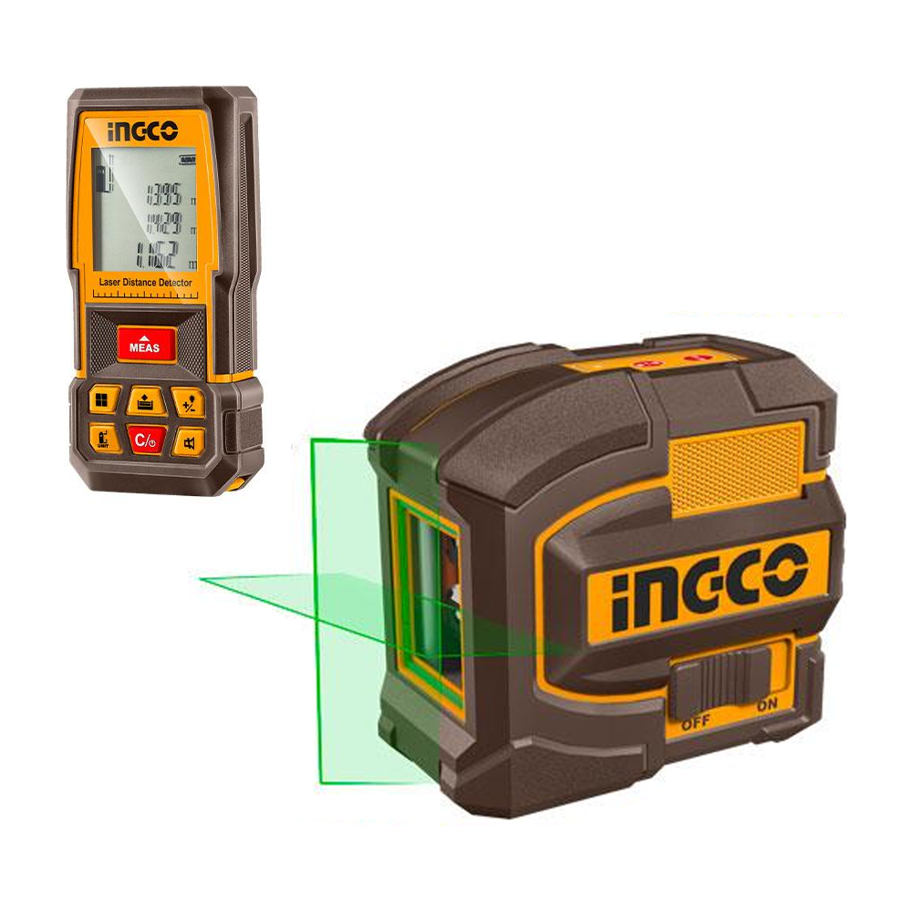 Ingco COSLL0401 Laser Level And Distance Measuring Kit 2PCS | Ingco by KHM Megatools Corp.