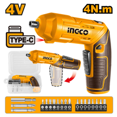 Ingco CSDLI04425 Cordless Li-Ion Screwdriver Set 4V 24PCS | Ingco by KHM Megatools Corp.