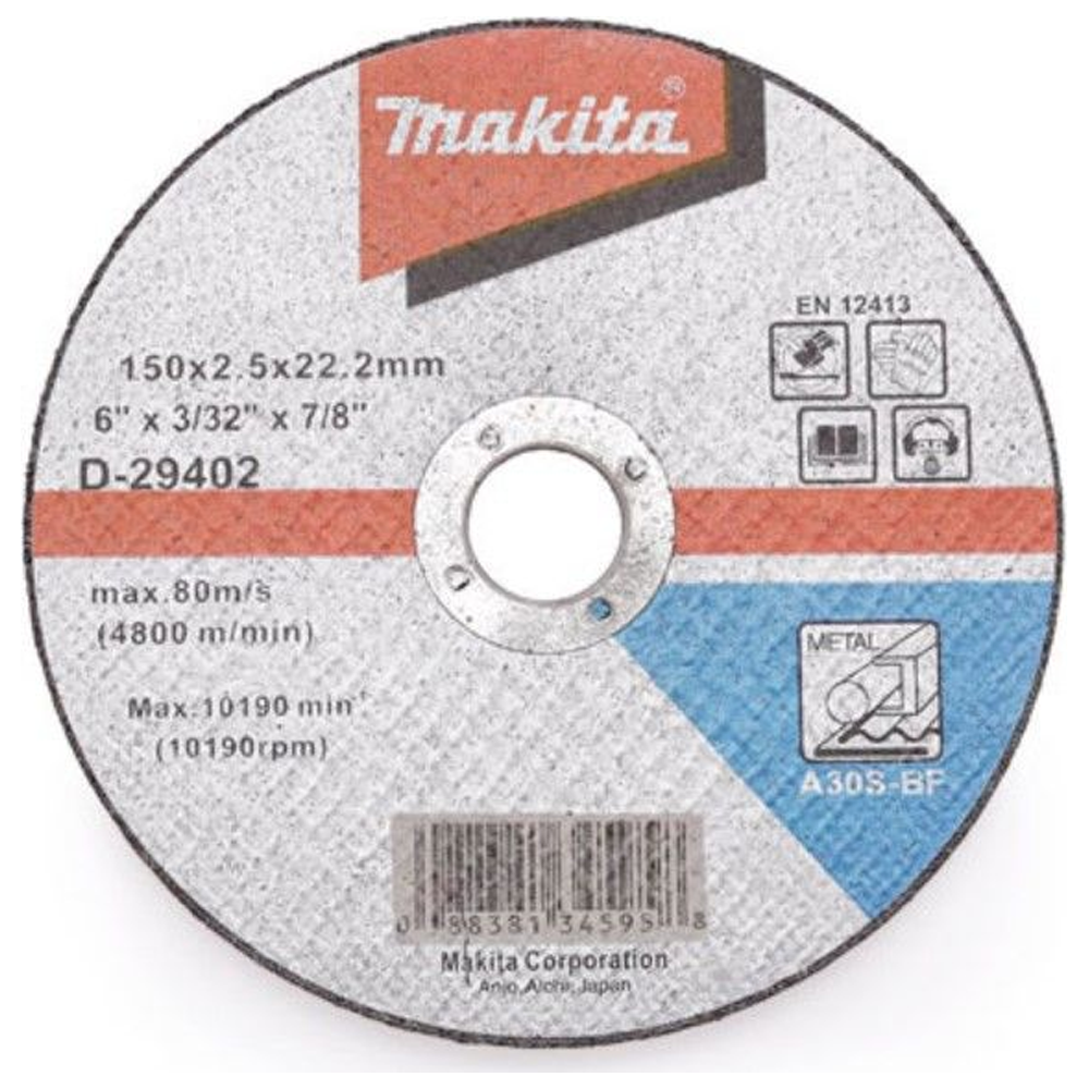 Makita D-29402 Cut-Off Disc / Wheel for Metal 6" | Makita by KHM Megatools Corp.