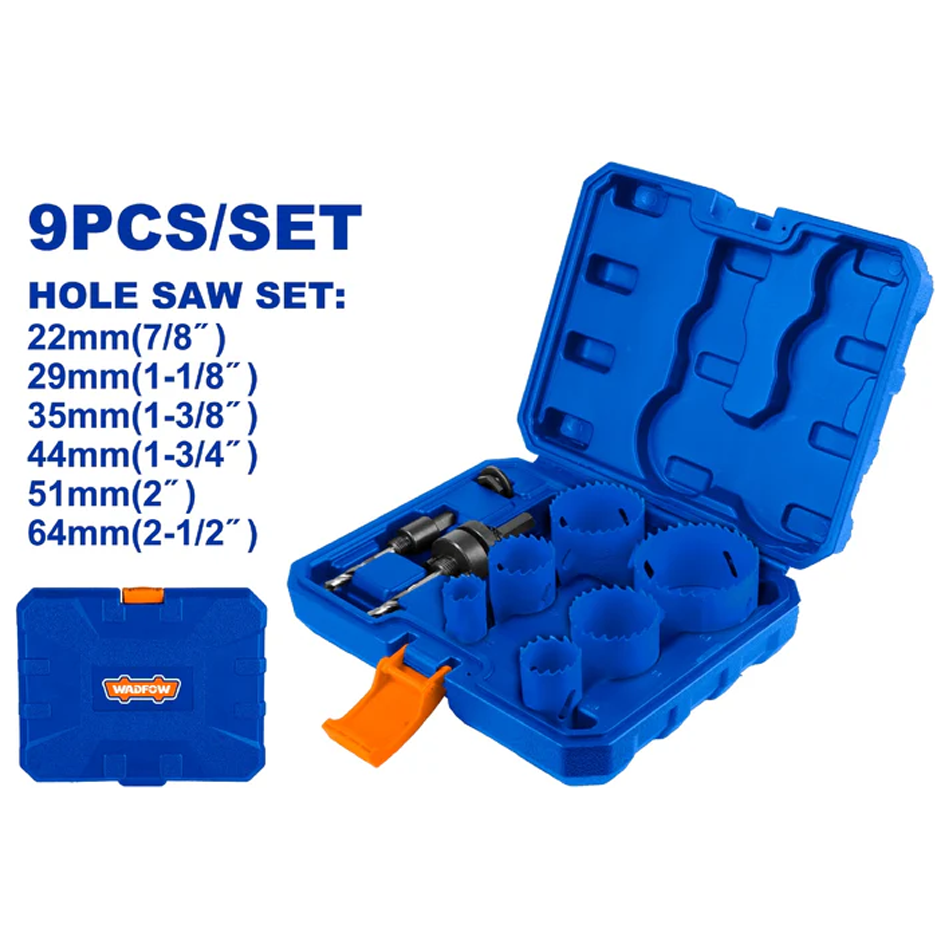 Wadfow WKJ3491 Plumbers Bi-Metal Hole Saw Set 9pcs | Wadfow by KHM Megatools Corp. Wadfow WKJ3491 Plumbers Bi-Metal Hole Saw Set 9pcs | Wadfow by KHM Megatools Corp.