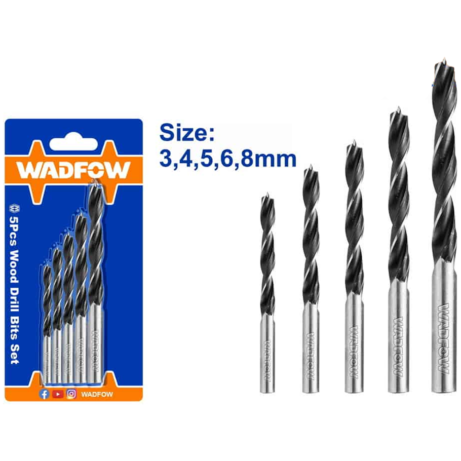 Wadfow WSJ3K01 Wood Drill Bit Set 5Pcs | Wadfow by KHM Megatools Corp. Wadfow WSJ3K01 Wood Drill Bit Set 5Pcs | Wadfow by KHM Megatools Corp.