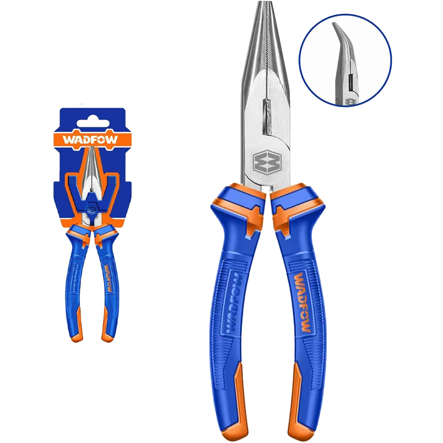Wadfow WPL4C08 Bent Nose Pliers 8" (Carbon Steel) | Wadfow by KHM Megatools Corp.