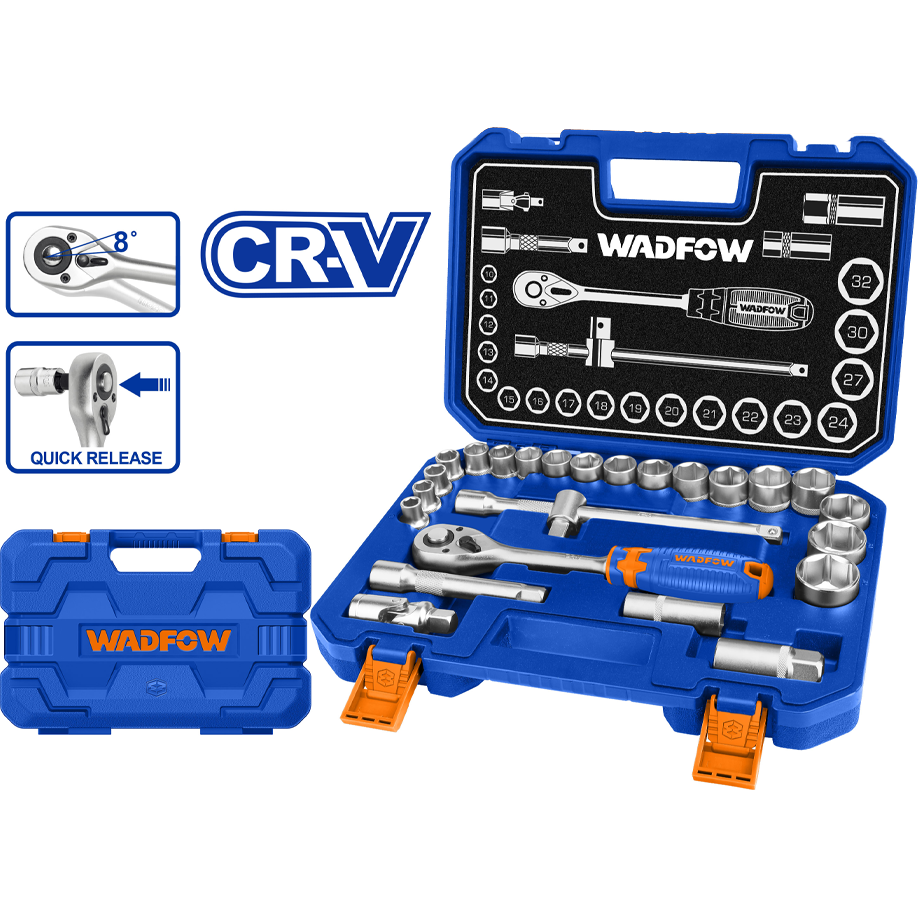 Wadfow WST2D25 1/2" Socket 25Pcs Set | Wadfow by KHM Megatools Corp.