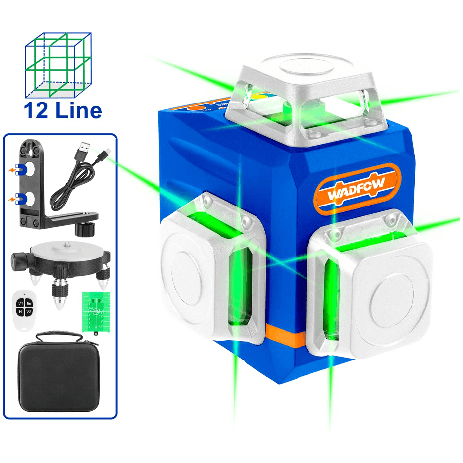Wadfow WLE1M12 3D All-Lines Laser (Green Laser) - KHM Megatools Corp. Wadfow WLE1M12 3D All-Lines Laser (Green Laser) - KHM Megatools Corp.