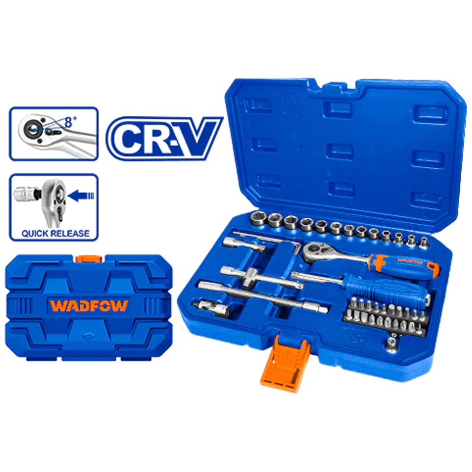 Wadfow WST4D45 1/4" Socket 45Pcs Set | Wadfow by KHM Megatools Corp.