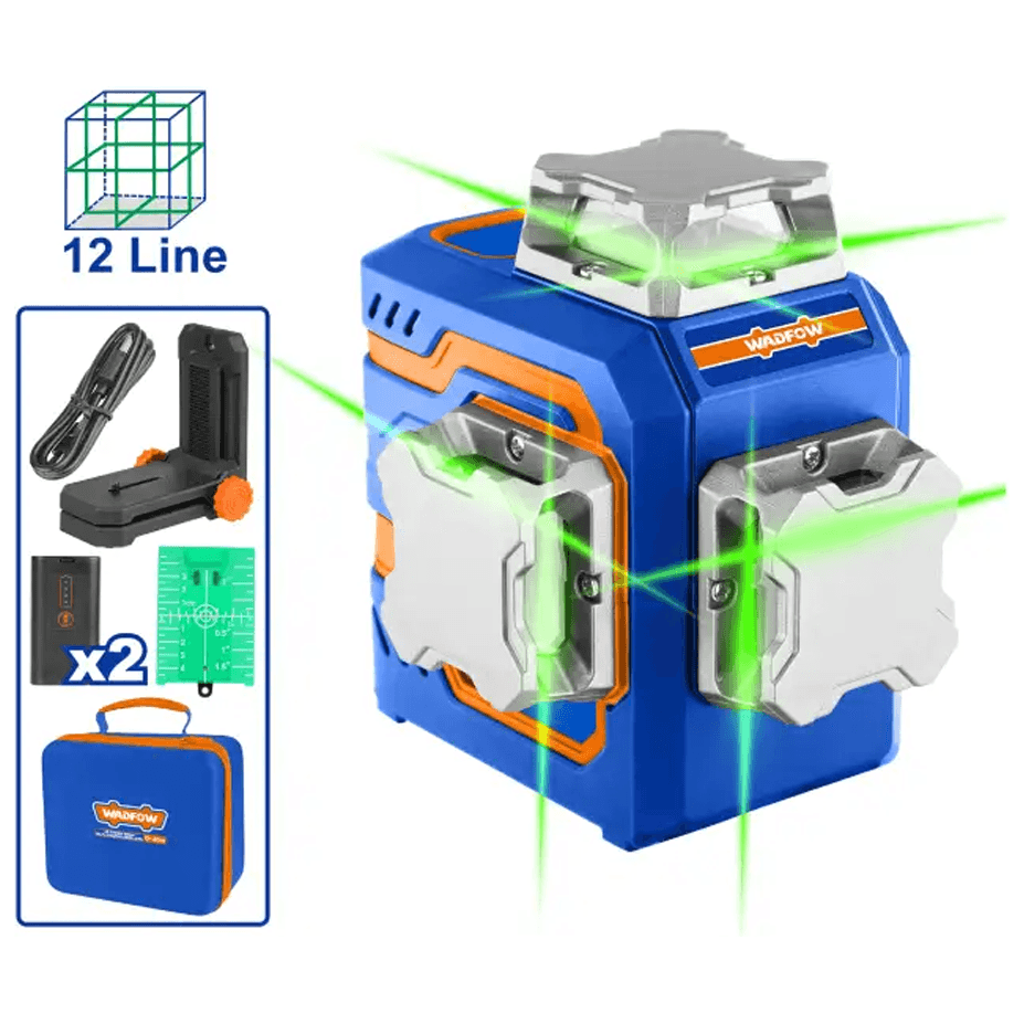 Wadfow WLE2M12 3D Green Beam Self-Leveling Laser Level - KHM Megatools Corp. Wadfow WLE2M12 3D Green Beam Self-Leveling Laser Level - KHM Megatools Corp.