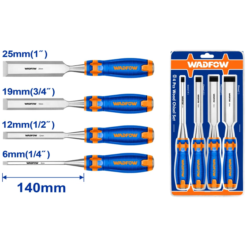 Wadfow WWC2204 Wood Chisel 4Pcs Set | Wadfow by KHM Megatools Corp. Wadfow WWC2204 Wood Chisel 4Pcs Set | Wadfow by KHM Megatools Corp.