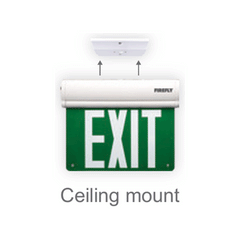 Firefly Double-Faced Exit Light with Wall/Ceiling Mount Option  3 x 1.2V 350mAh (3.6V) Ni-CD Battery | Firefly by KHM Megatools Corp.