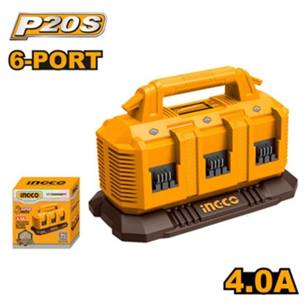 Ingco FCLI2064 P20S 6-Port Li-Ion Battery Charger 20V - KHM Megatools Corp. Ingco FCLI2064 P20S 6-Port Li-Ion Battery Charger 20V - KHM Megatools Corp.