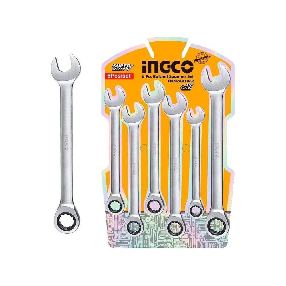 Ingco HKSPAR1062 Rachet Spanner 6Pcs Set – KHM Megatools Corp.