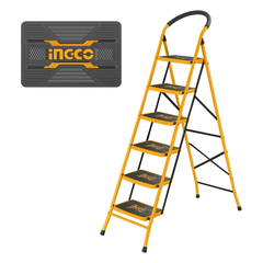 Ingco HLAD09061 Steel Ladder 6-Steps | Ingco by KHM Megatools Corp.