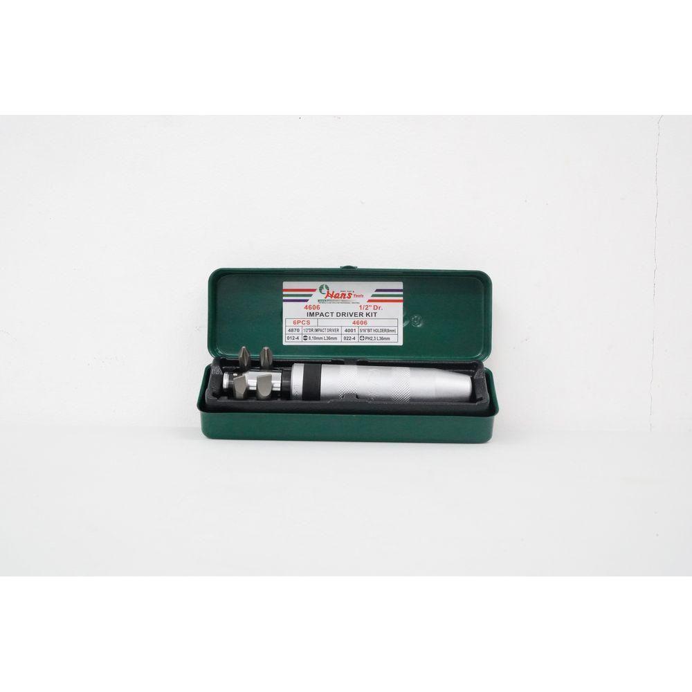 Hans 4606 Impact Driver Set 1/2" Drive with 4 pcs Bit | Hans by KHM Megatools Corp. Hans 4606 Impact Driver Set 1/2" Drive with 4 pcs Bit | Hans by KHM Megatools Corp.