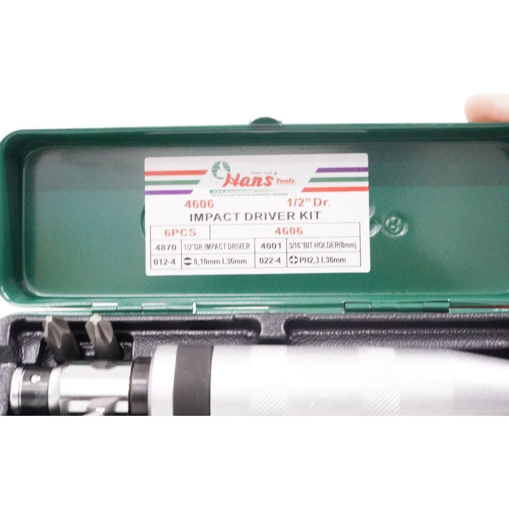 Hans 4606 Impact Driver Set 1/2" Drive with 4 pcs Bit | Hans by KHM Megatools Corp. Hans 4606 Impact Driver Set 1/2" Drive with 4 pcs Bit | Hans by KHM Megatools Corp.