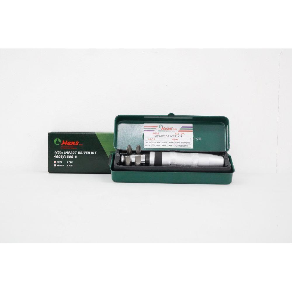 Hans 4606 Impact Driver Set 1/2" Drive with 4 pcs Bit | Hans by KHM Megatools Corp. Hans 4606 Impact Driver Set 1/2" Drive with 4 pcs Bit | Hans by KHM Megatools Corp.