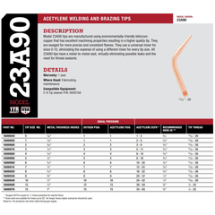 Harris 23A90 Welding Tip for Acetylene / Brazing Tip | Harris by KHM Megatools Corp.
