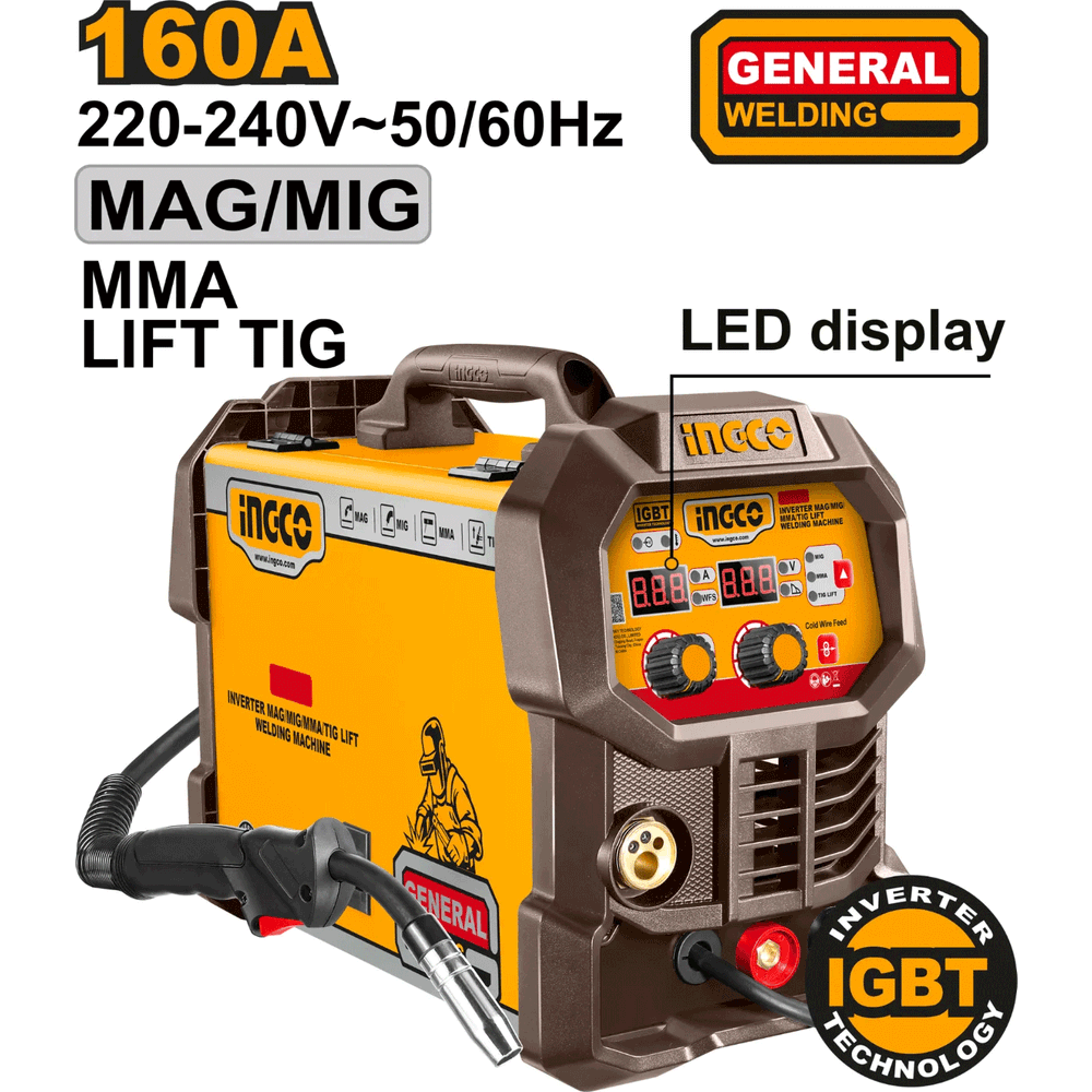 INGCO ING-MGT16058 Inverter MAG/MIG/MMA/TIG Lift welding machine | Firefly by KHM Megatools Corp.