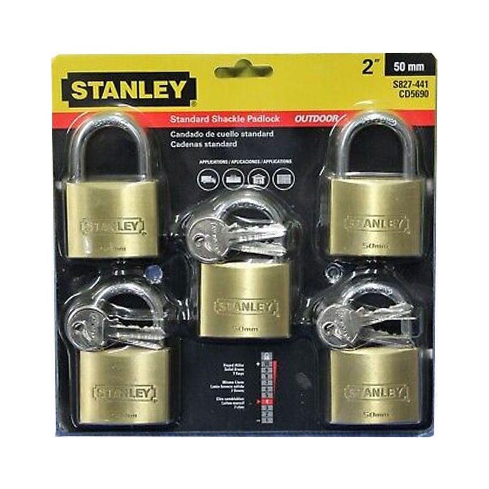 Stanley Padlock Short Shackle 5Pcs (7Pcs Same Key) | Stanley by KHM Megatools Corp.