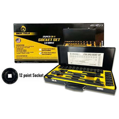 Megatools M25SSMB12 Socket Wrench Set 25pcs 1/2" Drive 12pts (Matte Black) | Mega Tools by KHM Megatools Corp.