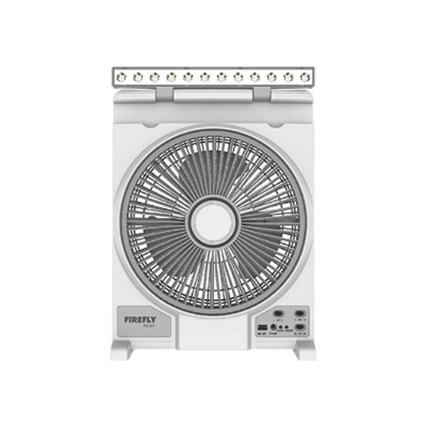 Firefly 12” Oscillating 3-Speed Fan with 12 LED Desk Lamp and USB Mobile Phone Charger | Firefly by KHM Megatools Corp.