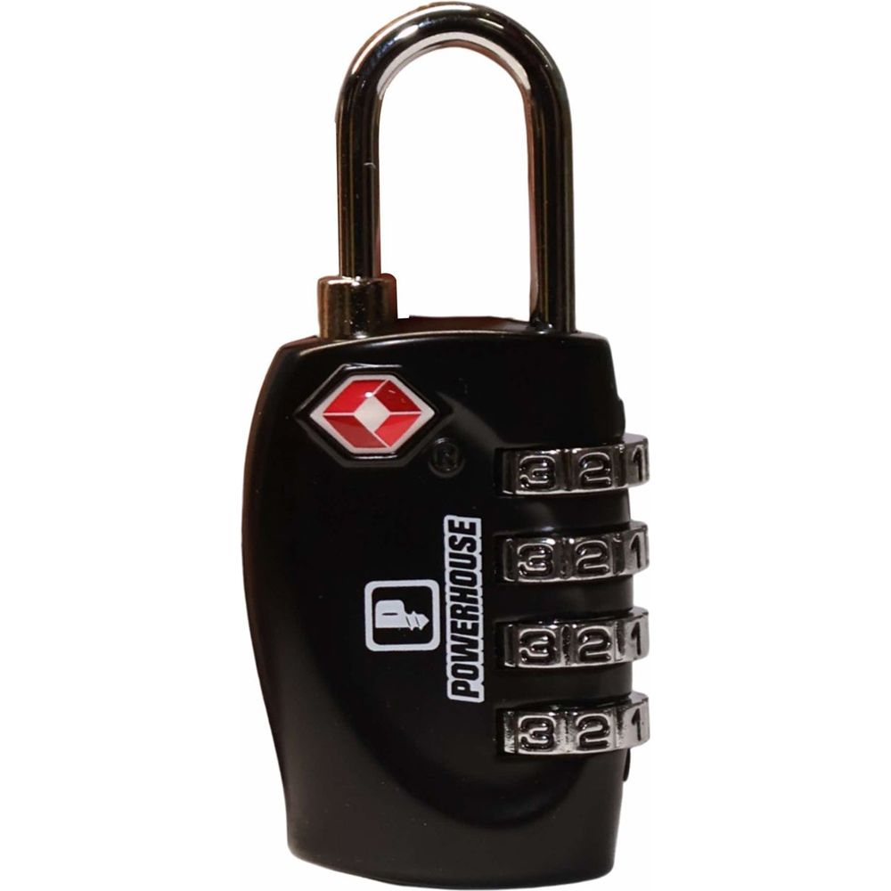 Powerhouse PH-TSAPL-4D-BLK Luggage Padlock 4 Dials (TSA) | Powerhouse by KHM Megatools Corp.