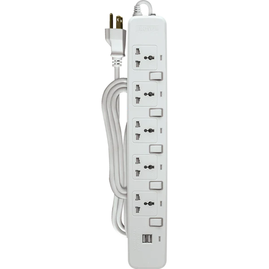 Royu REDEC725 (5-Gang) Individual Switches & 2 USB Ports | Royu by KHM Megatools Corp.
