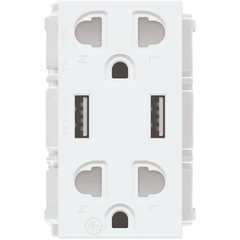 Royu RWO12 Duplex Universal Outlet with 2 USB Ports 16A (Wide) | Royu by KHM Megatools Corp.
