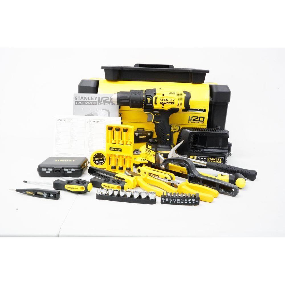 Stanley SCD711C1H 20V Cordless Hammer Drill 13mm + 100pcs Set | Stanley by KHM Megatools Corp. Stanley SCD711C1H 20V Cordless Hammer Drill 13mm + 100pcs Set | Stanley by KHM Megatools Corp.