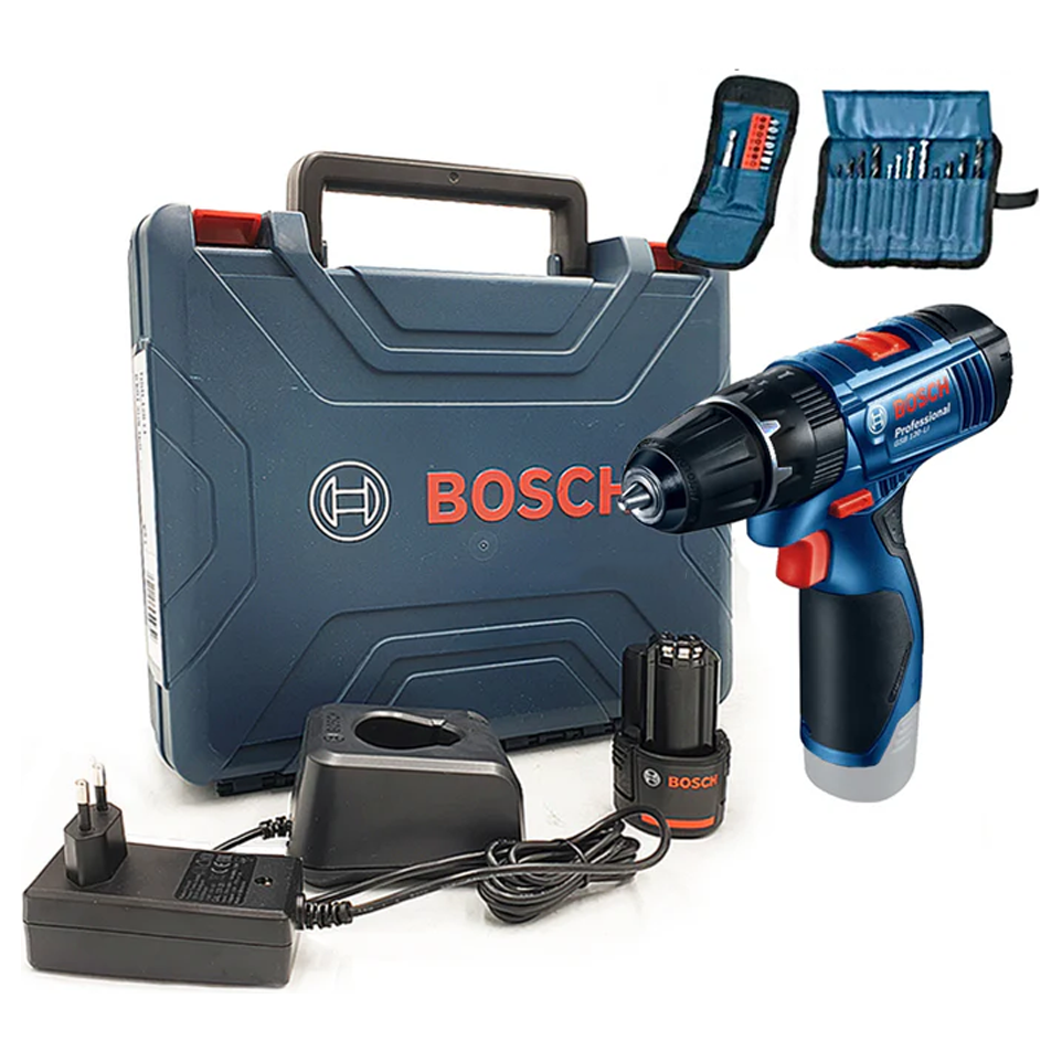 Bosch GSB 120-Li Cordless Hammer Drill 12V kit W/ 23pcs Accessory set (06019G81K5) | Bosch by KHM Megatools Corp. Bosch GSB 120-Li Cordless Hammer Drill 12V kit W/ 23pcs Accessory set (06019G81K5) | Bosch by KHM Megatools Corp.