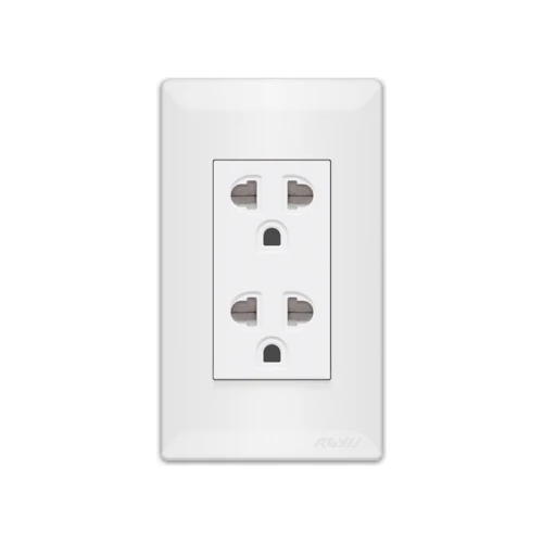 Royu WS913 Duplex Universal Outlet with Ground & Shutter 15A  (Super Wide) | Royu by KHM Megatools Corp.