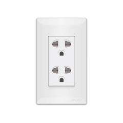 Royu WS913 Duplex Universal Outlet with Ground & Shutter 15A  (Super Wide) | Royu by KHM Megatools Corp.