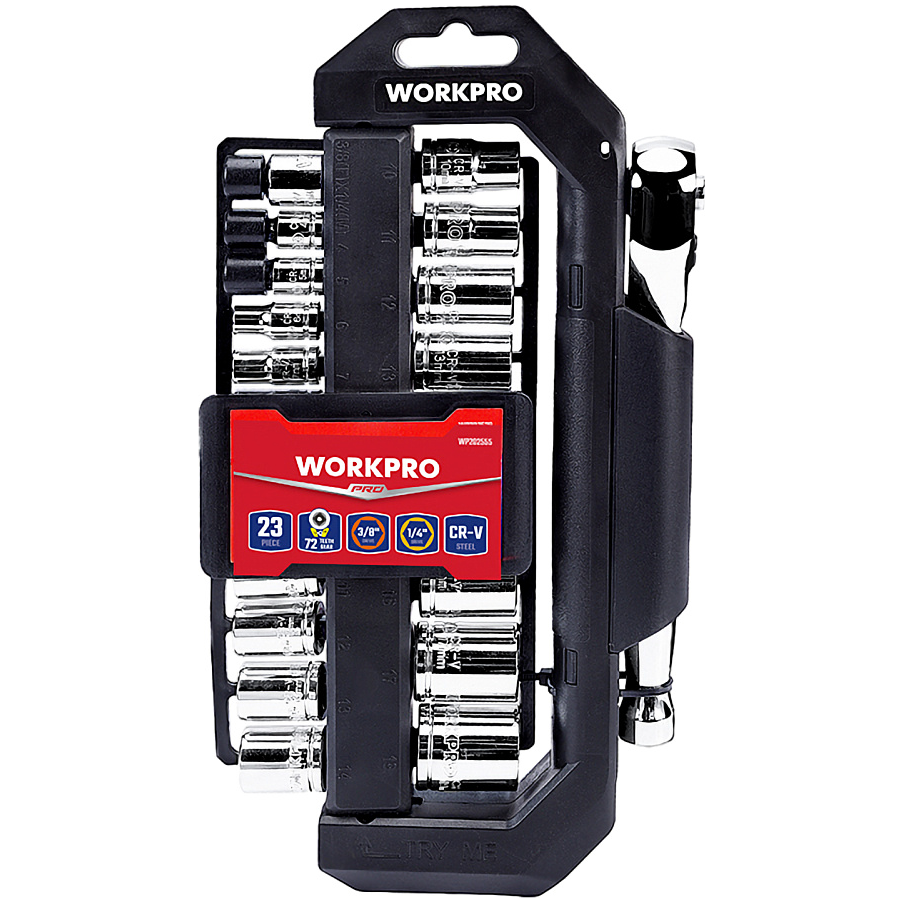 Workpro WP202555 Socket Set with Rotatable Rack Set 23Pcs | Workpro by KHM Megatools Corp.