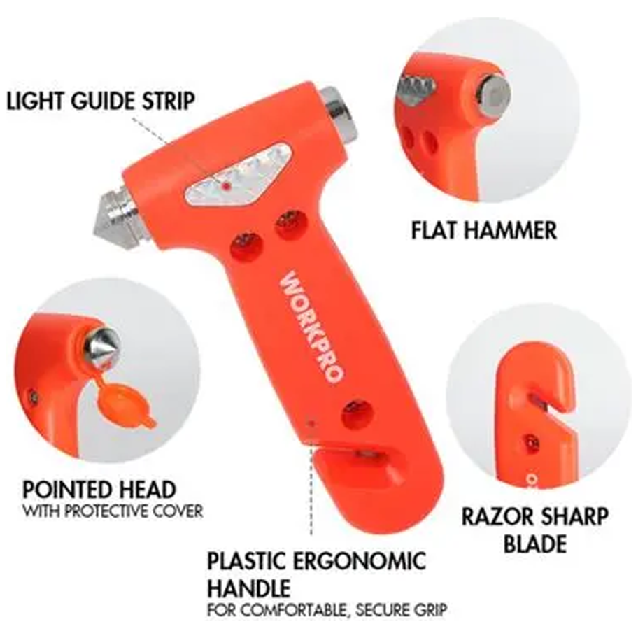 Workpro WWP319021WE 4in1 Emergency Hammer Tool | Workpro by KHM Megatools Corp. Workpro WWP319021WE 4in1 Emergency Hammer Tool | Workpro by KHM Megatools Corp.