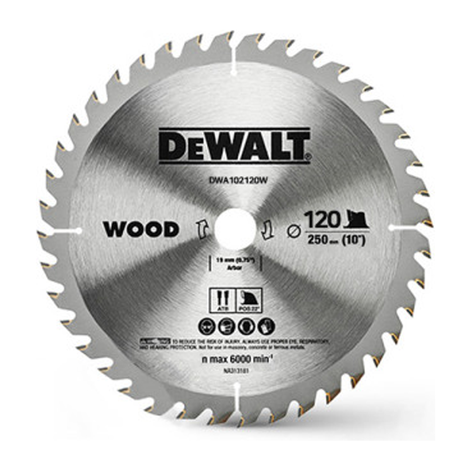 Dewalt DWA102120W Circular Saw Blade 10" x 120T (Wood) | Dewalt by KHM Megatools Corp.