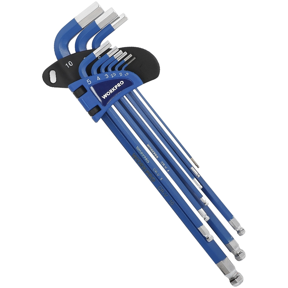 Workpro WP222011 Ball Point Hex Key Set 9Pcs (Long) | Workpro by KHM Megatools Corp.