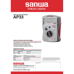 Sanwa AP33 Analog Pocket Multimeter | Sanwa by KHM Megatools Corp.