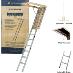 Louisville AL2240MG Aluminum Attic Ladder "Elite" 375Lbs. 22" (AA2240MG) | Louisville by KHM Megatools Corp.