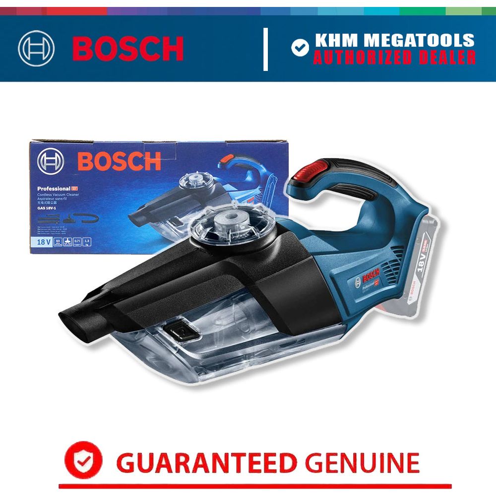 Bosch GAS 18V-1 Cordless Vacuum Cleaner 60 mbar 18V (Bare) | Bosch by KHM Megatools Corp.