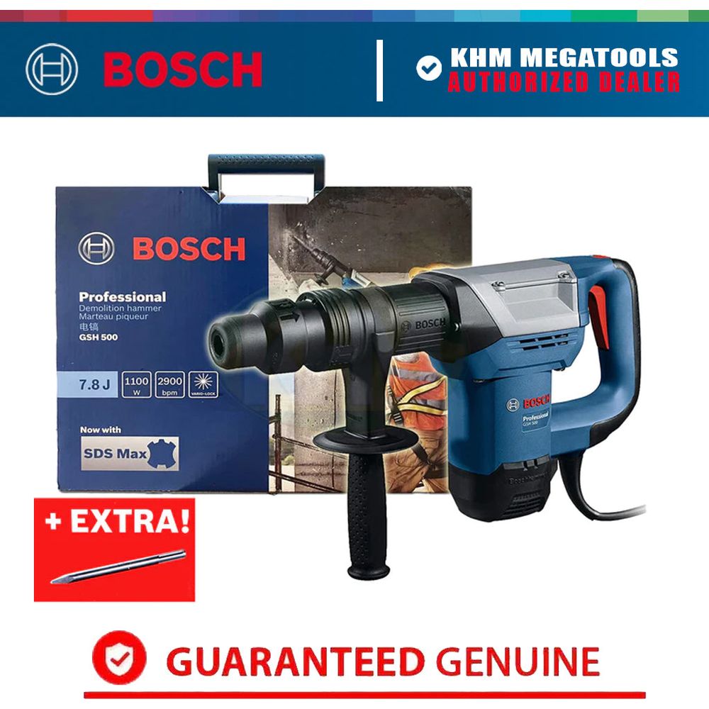 Bosch GSH 500 SDS-Max Chipping Gun / Demolition Hammer 7.8J [Contractor's Choice] | Bosch by KHM Megatools Corp.