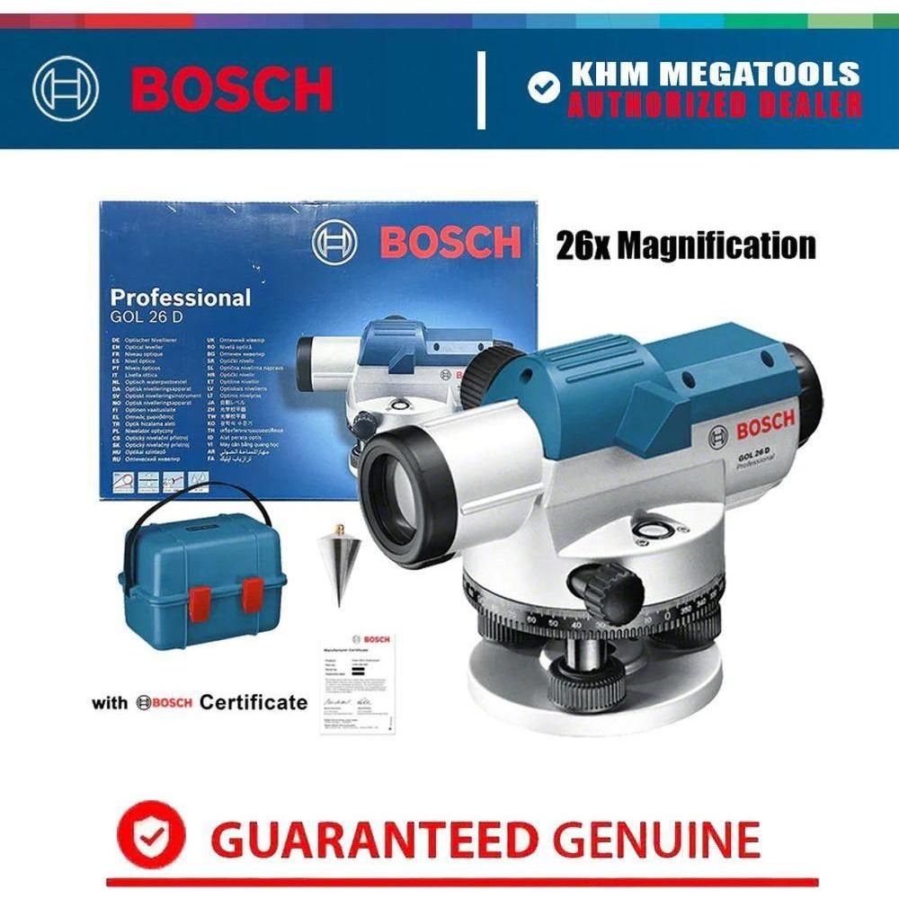 Bosch GOL 26 D Surveyor - Optical Level (100m) | Bosch by KHM Megatools Corp. Bosch GOL 26 D Surveyor - Optical Level (100m) | Bosch by KHM Megatools Corp.